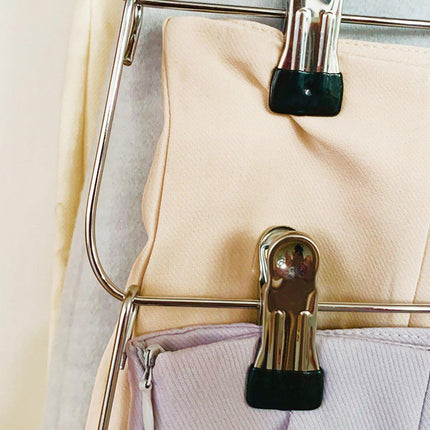 Six Layer Trouser Skirt Hanger Folding Storage Rack Pants Hanging Organizer