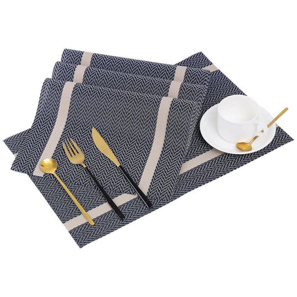 4X Anti-Slip Woven Placemat Waterproof Oil-proof Placemat Heat Resistant PVC Mat