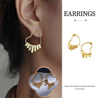 Swinging Textured Long Heart Earrings Elegant Fashion Jewelry for Women Gift