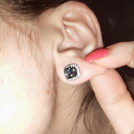Fashion Earring Buckle Zirconia Stud Earrings Women Elegant Jewelry Accessories