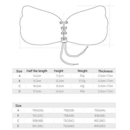 Strapless Backless Invisible BRA Push Up Stick On Silicone Lingerie Adjustable Nude - Aimall