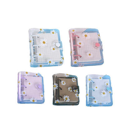 5PCS Portable 3 Hole Loose Leaf PVC Transparent Case Coil Mini Hand Ledger