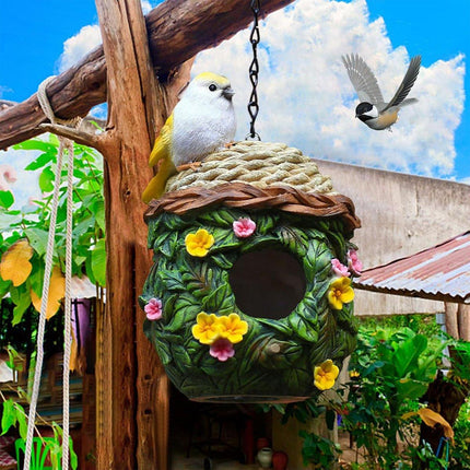 Resin Hanging Birdhouse Outdoor Garden Birdhouse for Birds Wild Birds Nesting
