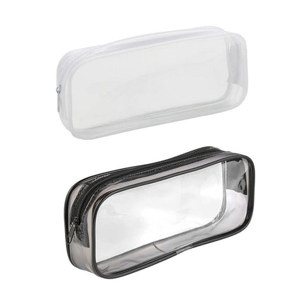 8PCS Waterproof Transparent Zipper Pencil Case Cosmetic Stationery Organizer Bag