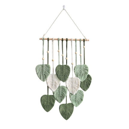 Handmade Braided Cotton Rope Leaves Wall Hanging Home Decoration Ornament