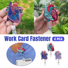 3PCS Nurse Medical Heart Shaped Student ID Badge Tag Easy Closure Lanyard Holder
