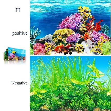 Aquarium Background Fish Tank Wallpaper Double Sided Decoration Sticker Paper