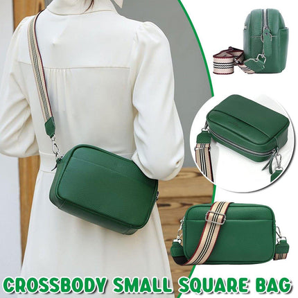 Wide Shoulder Strap Crossbody Fashion Handbag Small Green Square Bag for Women
