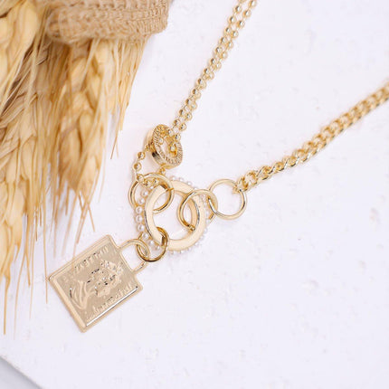 Vintage Gold Necklace Elegant Jewelry Women Classic Beauty Statement Piece