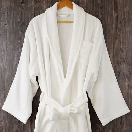 Cotton Kimono Collar Bathrobe Hotel Quality Thick Fleece Towel Embroidered Robe