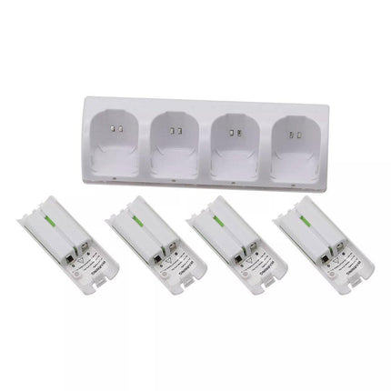 4 Rechargeable Battery for Nintendo Wii Remote Charger Dock Station Controller