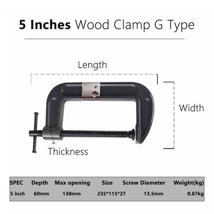 G Clamp Woodworking Tool Heavy Duty Clamp Wood Board Holder Carpentry Grip