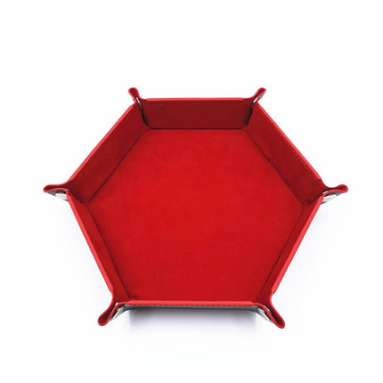 Hexagonal Velvet Folding Storage Tray Box Desktop Organizer for Home and Office