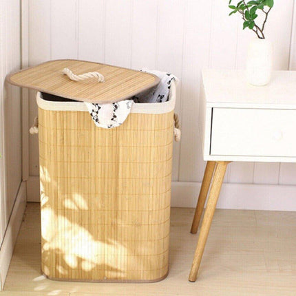 Dustproof Bamboo Laundry Basket Storage Basket for Dirty Clothes Organization