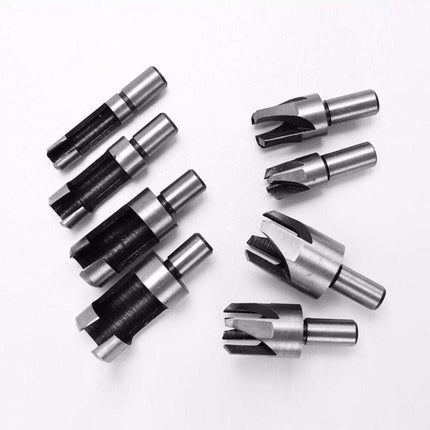8 PCS Wood Plug Hole Cutter Dowel Maker Cutting Tools Shank Drill Bits With Box - Aimall