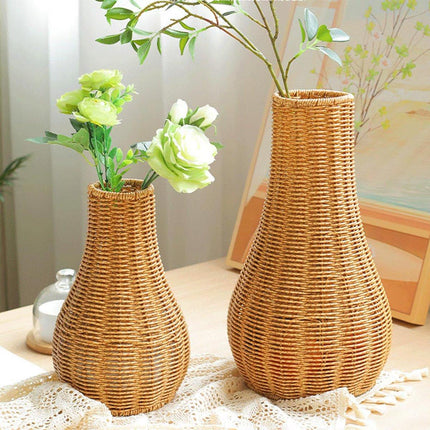 Imitation Rattan Woven Vase Decorative Flower Vase Arrangement for Home Decor