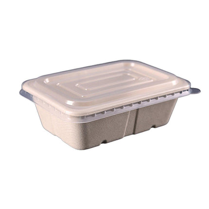50PCS Square Disposable Lunch Box Thickened Takeout Salad Bowl Natural Colour