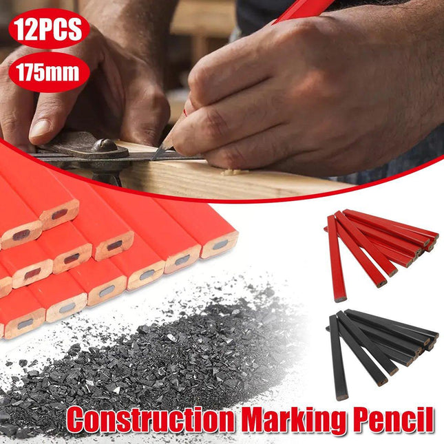 12pcs Red Black HB Lead Pencil 175mm Octagonal Shape Dual-color Drawing Writing