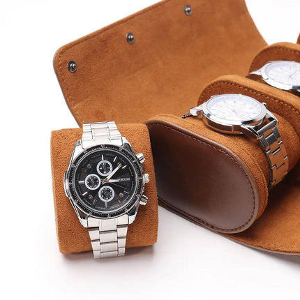Three Compartment Watch Box Organizer Display Case for Watches Jewelry Storag