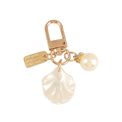 Womens Cute Key Rings Shell Heart Pearl Shape Keychain Charm Bag Hanger Pendants - Aimall