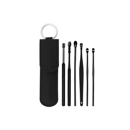 6Pcs Earpick Ear Wax Curette Ear Cleaner Remover Spoon Ear Cleaning Tool Kit - Aimall