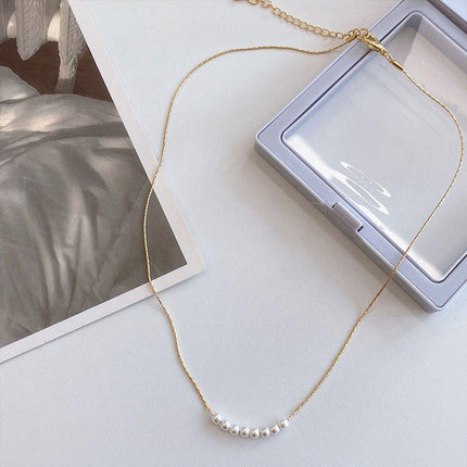 Gold Geometric Pearl Necklace Simple Elegant Temperament Daily Versatile Gift