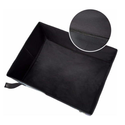 Portable Collapsible Travel Litter Box with Lid Foldable Fabric Litter Pan Bag