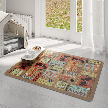 Waterproof Pet Floor Mat Carpet For Dog Cage Feeding Area Anti Slip Washable