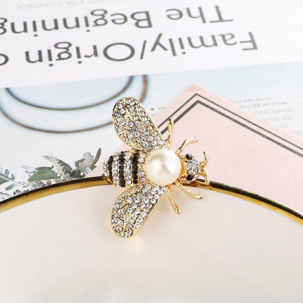 Fashion Enamel Rhinestone Insect Brooches for Women Men Bee Crystal Jewelry Gift