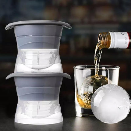 4PCS Whiskey Cocktail Sphere ICE Ball Mold Cube Maker Jelly Silicone Mould Set - Aimall