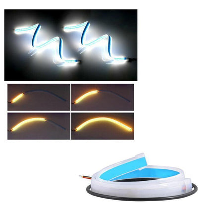 2x 60CM Car LED Strip DRL Turn Signal Switchback Indicator Daytime Running Light - Aimall