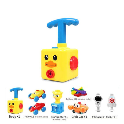 Kids Balloon Powered Car Toy Air Pump Racer Launcher Fun Vehicle Pump Toys