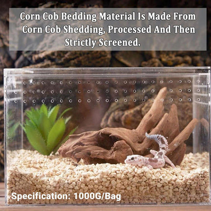 1kg Natural Corn Cob Bedding for Reptiles Small Animal Safe Habitat