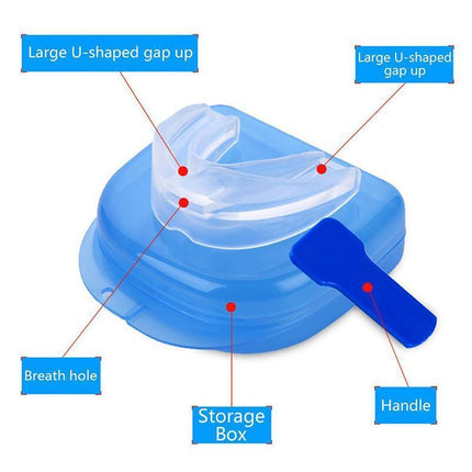 2 Set Anti Snore Stop Snoring Sleep Apnea Mouthpiece Tray Stopper Mouthguard - Aimall