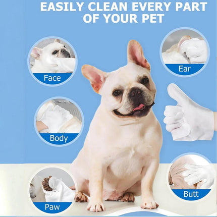 Cat Dog Cleaning Gloves Wipes Fur Disposable Face Washing Grooming
