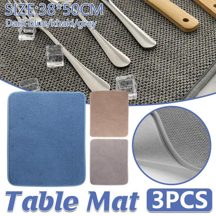Microfiber Kitchen Drying Mat Absorbent Fast Dry Dish Bowl Cup Drainer Pad