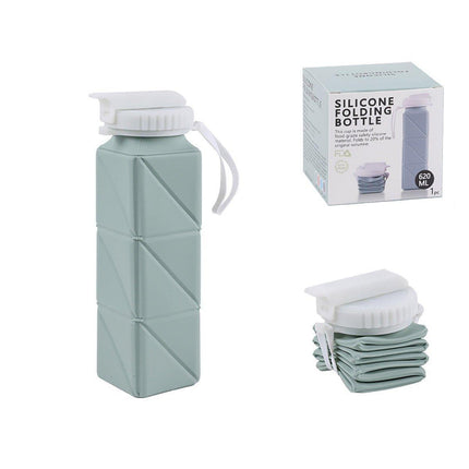 620ml Silicone Folding Water Bottle Food Grade Outdoor Sports Kettle High Temp