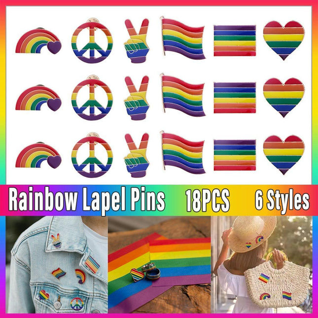 LGBTQ Rainbow Pride Brooch Equality Lapel Pin Ally Badge Gay Lesbian Support