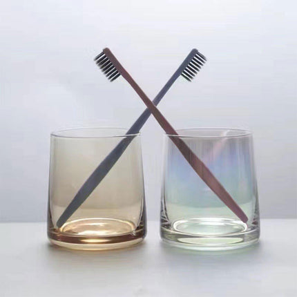 2PCS Hotel Household Glass Toothwash Cups Set Simple Gargle Toothwash Cup