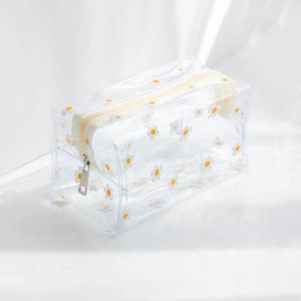 2PCS Large Capacity Transparent PVC Travel Bag Women Portable Wash Storage Bag
