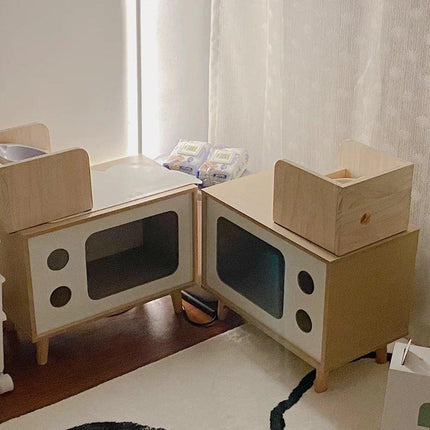 Wooden Pet House Modern Cat Dog Bed Furniture with Ventilation and Stability