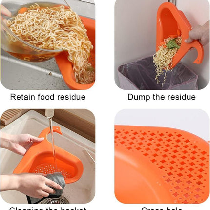 Swan Drain Basket Punch Free Kitchen Sink Filter Organizer Strainer Holder Tool