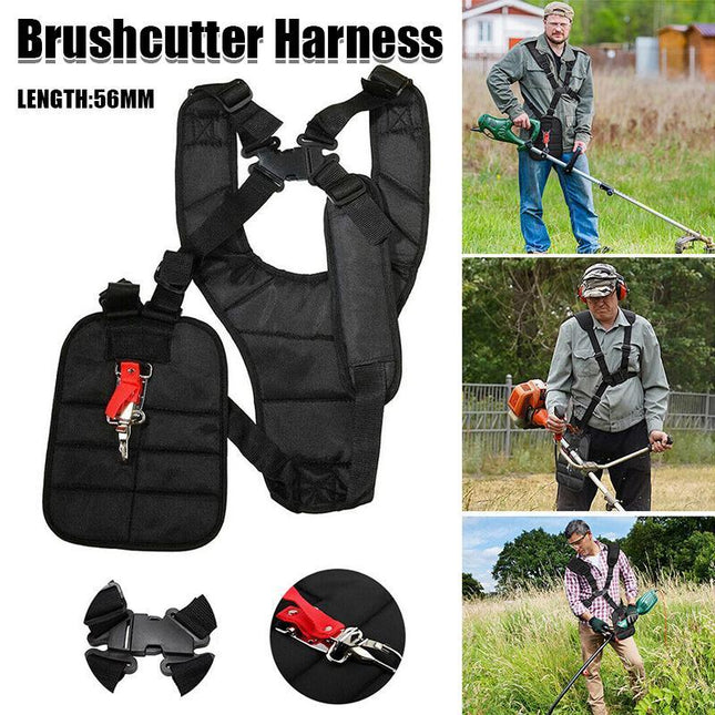 Double Shoulder Strap Harness For Brushcutter Whipper Snipper Trimmers Universal - Aimall