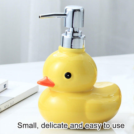 Cartoon Yellow Duck Ceramic Hand Sanitizer Lotion Bottle Press Dispenser Pump