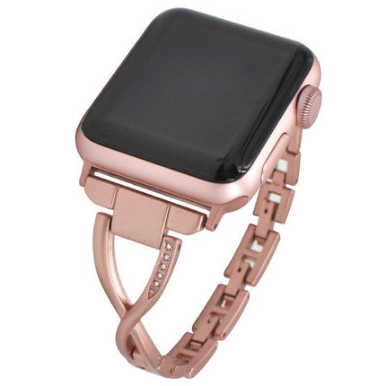 Apple Watch Series 6 5 4 3 2 SE Bling Stainless Steel Bracelet iWatch Band Strap 38/40/41MM - Aimall