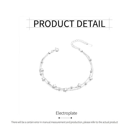 Double Star Bracelet Fashion Jewellery Adjustable Chain for Women Girls Gift