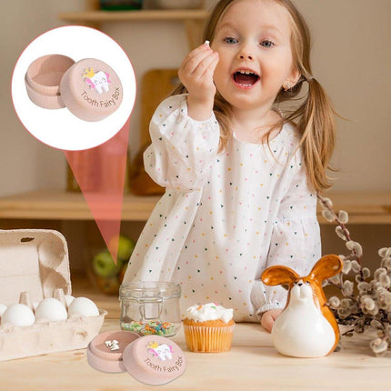 Wooden Baby Teeth Hair Keepsake Box Memory Storage for Boys Girls Hair Holder