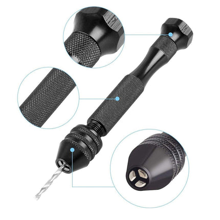49pcs Mini Hand Drill Vise Hand Bits Twist Woodworking Set Precision Pin Tool