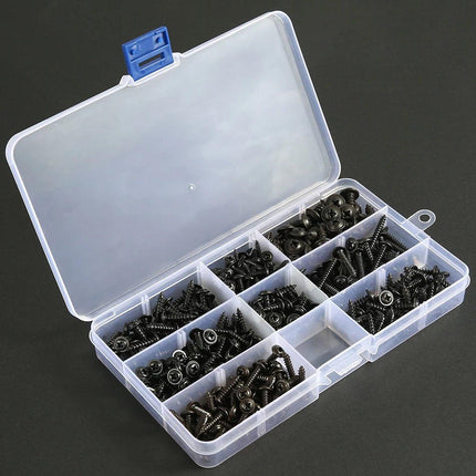 340PCS Black Self Tapping Screws Assortment for Metal Wood Repair and Fixing