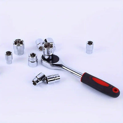 12PCS Socket Ratchet Wrench Set Quick Release Handle Extension Bar Tool Set